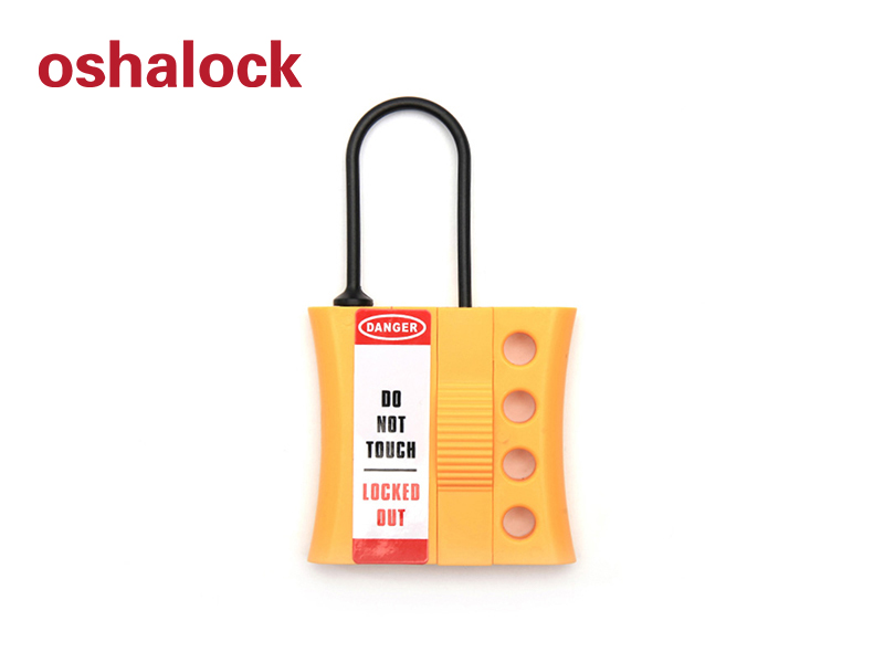 Non-conductive lockout hasp with 3MM shackle